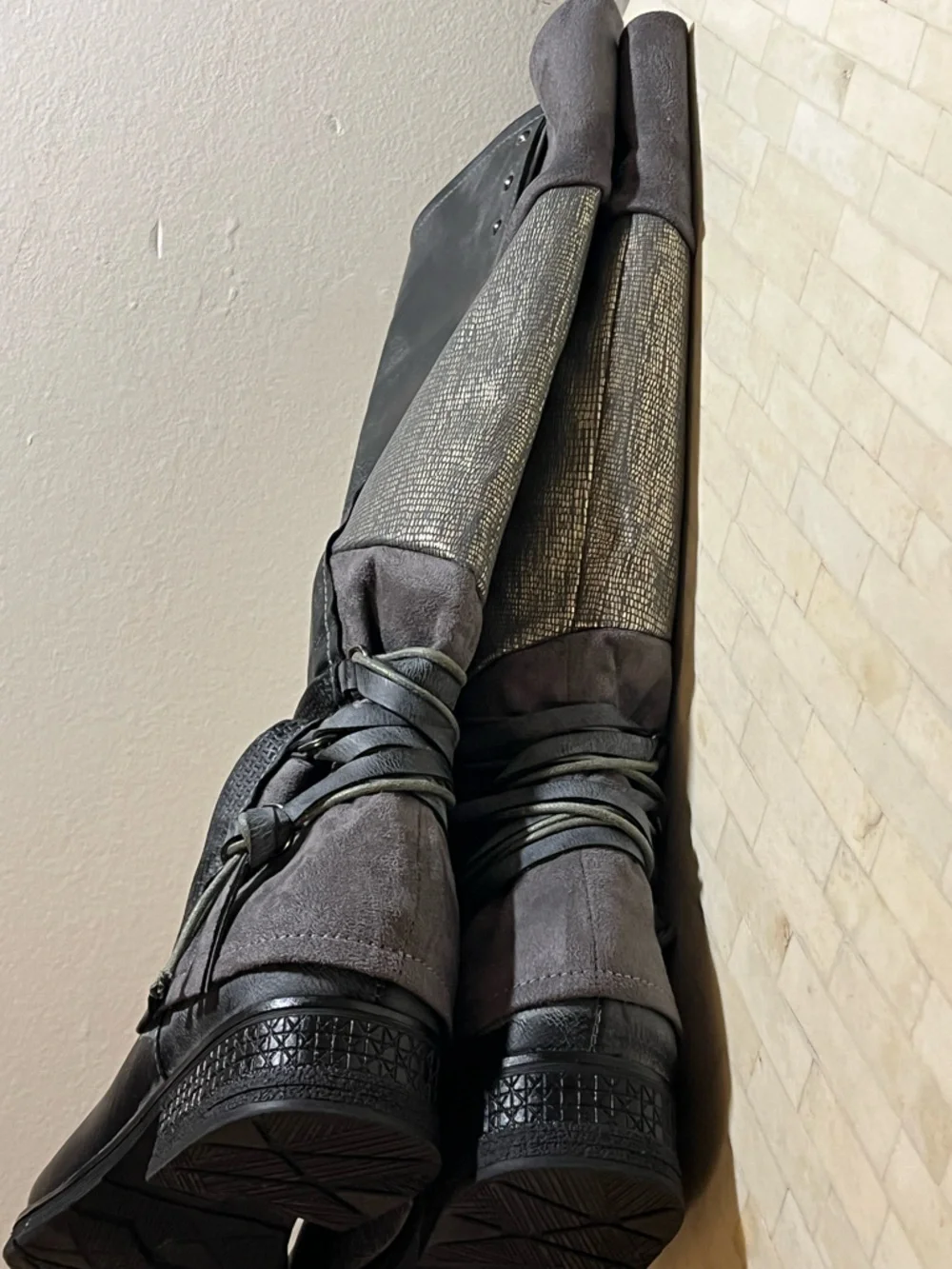 Patrizia by SpringStep Maxie Dark Gray Over the Knee Boots size 40